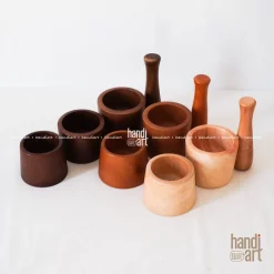 🌿 Bộ Cối Chày Gỗ Tự Nhiên Nguyên Khối – Cối Chày Gỗ Tiện Thủ Công Đẹp Bền