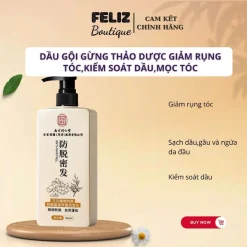 Dầu Gội Gừng Nhân Sâm Đồng Nhân Đường 400ml – Giải pháp giảm rụng tóc, sạch gàu, kích thích mọc tóc hiệu quả