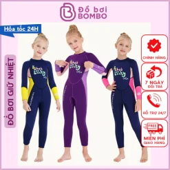 Đồ Bơi Giữ Nhiệt Bé Gái Dive & Sail – Size 12kg đến 32kg, Cao Su 2.5mm, Chống UV
