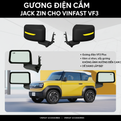 Gương Điện Gập Tự Động Cho VinFast VF3 – Cắm Jack Zin 100%, Không Cắt Dây, Giữ Nguyên Bản Xe