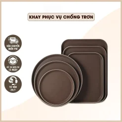 [SỈ] Khay Phục Vụ Bàn Chống Trượt – Khay Bưng Bê Tròn Nhựa Cao Su Cao Cấp