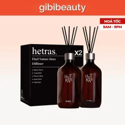 Set Khuếch Tán Tinh Dầu Thơm Phòng HETRAS Premium Diffuser – 2 Chai 500ml + 10 Que Khuếch Tán