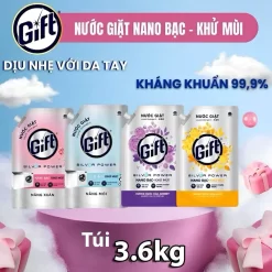 Nước Giặt Gift 3.6kg – Sạch Thơm Lâu, Diệt Khuẩn Hiệu Quả, An Toàn Cho Cả Trẻ Nhỏ