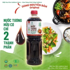 Nước Tương Mật Hoa Dừa Organic Sokfarm 1L Nguyên Bản Đậm Đà – Không Đậu Nành, Umami Tự Nhiên