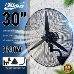 Quạt Công Nghiệp 750mm (30 Inch) – Quạt Đứng/Treo Tường 320W Gió Mạnh Cho Nhà Xưởng, Quán Cafe