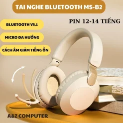 Tai Nghe Bluetooth Chụp Tai MS-B2 – Headphone Không Dây Chống Ồn, Pin Trâu, Có Mic Đàm Thoại