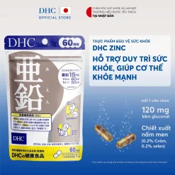 Viên Uống DHC Zinc (Kẽm) 60 Ngày – Bổ Sung Kẽm Giúp Cơ Thể Khỏe Mạnh, Ăn Uống Ngon Miệng