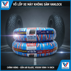 Vỏ Lốp Vanlock 80/90-14 , 90/90-14 Không Ruột Gắn Xe Air Blade Vision Vành 14inch >>>